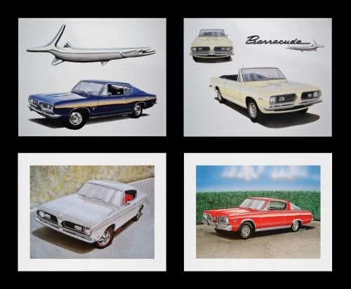 Barracuda formula s 1964 1965 1966 1967 1968 1969 273 318 plymouth: 4 art prints