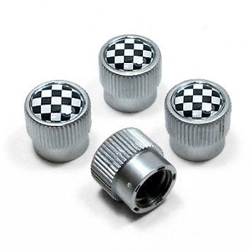 Mini checkered flag valve stem caps