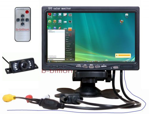 7&#034; av vga native 1024x600 tft led lcd monitor rear view night vision camera ua