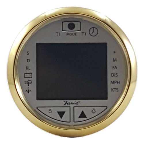 New faria pilot i multi function digital gauge gold ic0209a