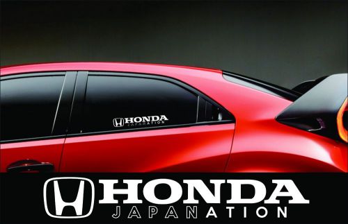 Honda japanation 7.4&#034; x 1.3&#034; vinyl sticker ( white )