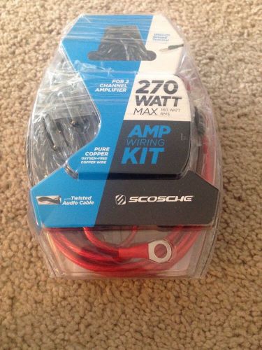 Scosche 270 watt max amp kit 12-gauge wiring audio cable car amplifier