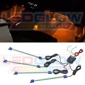 New! ledglow 4x9&#034; orange led accent interior car truck lighting kit w 72 leds