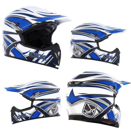 Mx helmet motocross ckx tx-696 rise white/blue/black adult 2xsmall dirt bike