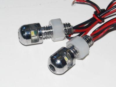 Chrome tag led light hex bolt harley custom cruiser vn white kawasaki vulcan flh