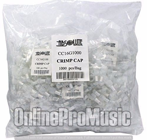 Absolute cc16g1000 crimp caps 1000 pieces for car audio &amp; security installations