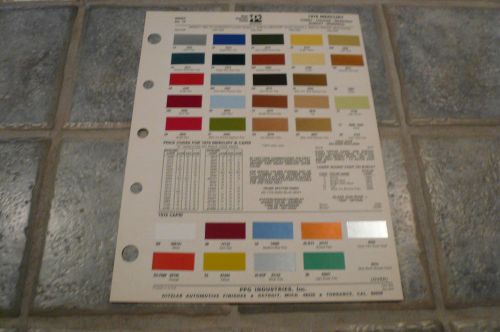 1976 mercury ditzler ppg color chip paint sample - comet cougar monarch bobcat