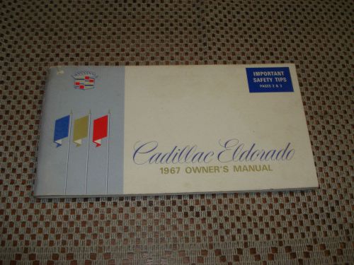 1967 cadillac eldorado owners manual original rare book