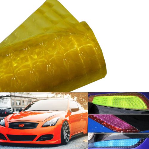Yellow 3d car taillight fog head light headlight tint film wrap 30x100cm