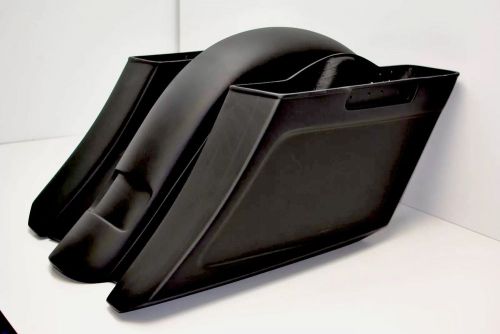 Bagger stretched 6&#034; down &amp; out saddlebags rear fender harley 2009-2013 flh