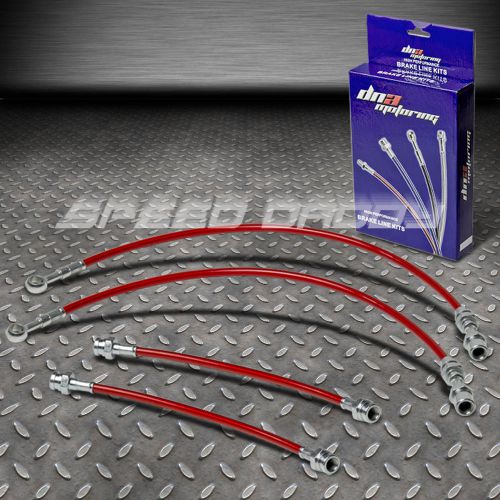 Front+rear stainless steel hose brake line/cable 79-82 honda prelude sn ek red