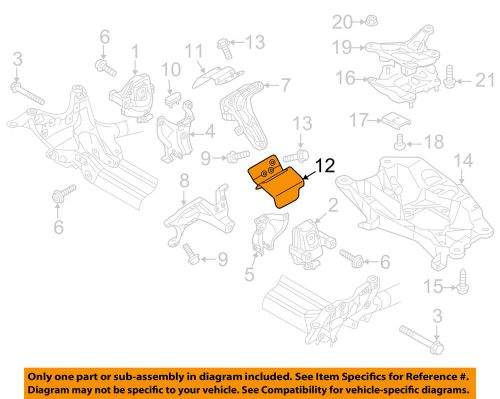 Audi oem 10-15 s5 engine transmission mounting-cover plate left 8k0199387t