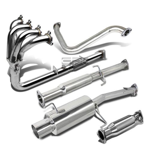 For prelude bb1 h23 staineless catback muffler+4-1 header manifold+pipe exhaust