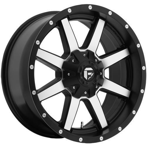 18x9 machined black fuel maverick d537 5x4.5 &amp; 5x5 -12 wheels 265/70/18 tires