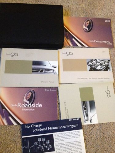 2004 04 saab 9-5 9 5 owners manual set with case free us shipping