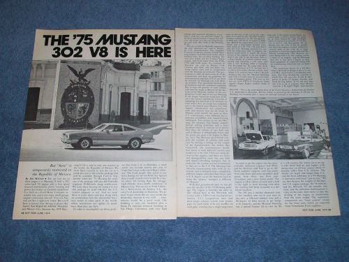 1975 ford mustang vintage info article &#034;the &#039;75 mustang 302 v8 is here&#034;