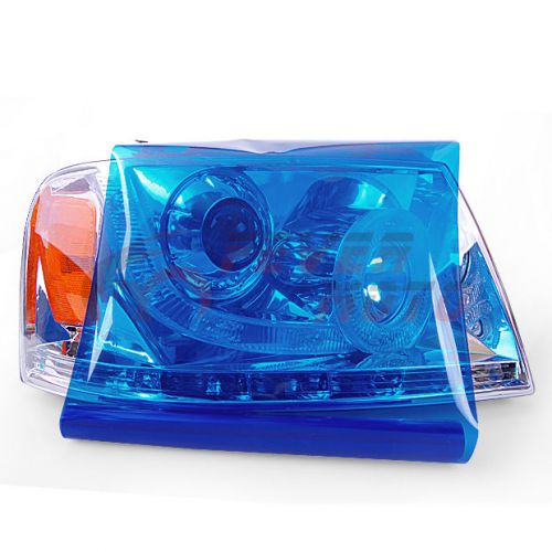 12&#034;x 58&#034; blue 3-layer vinyl film for headlight tail light fog lamp sheet wrap fm