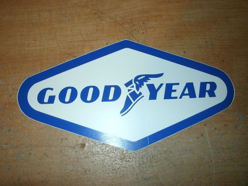 1960&#039;s 1970&#039;s goodyear foot with rings logo decal sticker new blue white 9 inch