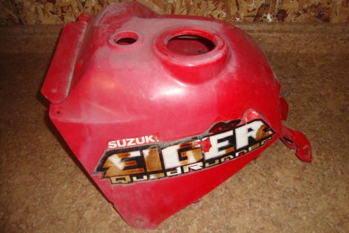 2002 suzuki eiger 400 4x4 quad runner fuel gas tank cover panel plastic red