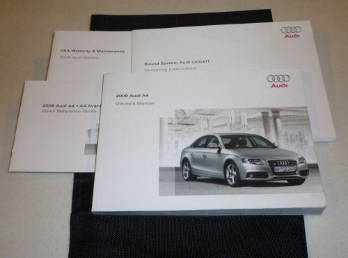 2009 audi a4 sedan owners manual set 09 guide w/case