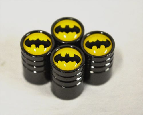 Black chrome car wheel tyre tire air valve caps stem cover with batman emblem