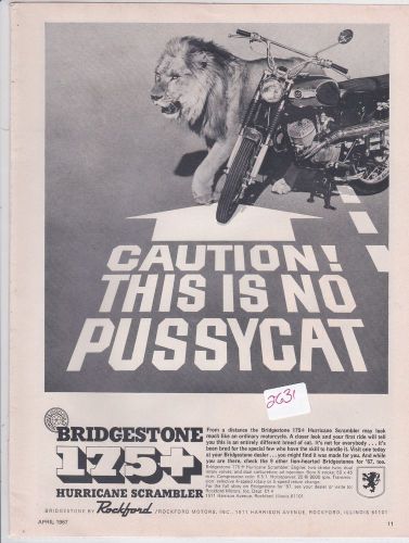Bridgestone 175 hurricane scrambler  vintage motorcycle advertisement ad 1967
