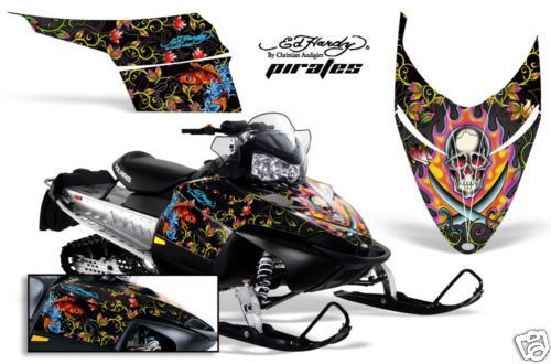 Amr racing polaris snowmobile sled graphic wrap kit shift,assault, ho rmk dragon