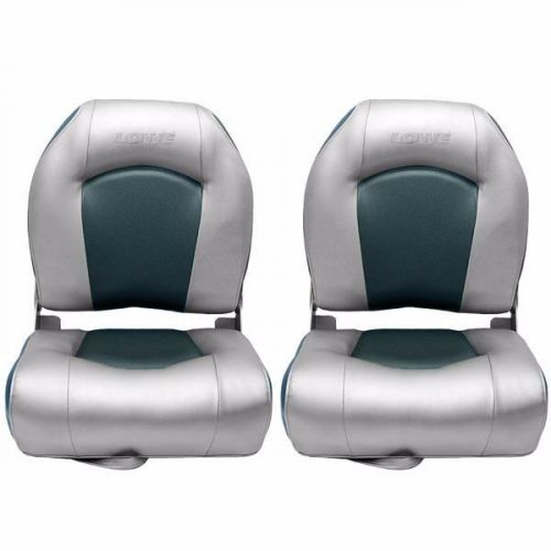 Lowe 194028 bass silver deep vee blue folding boat fishing seats (pair)