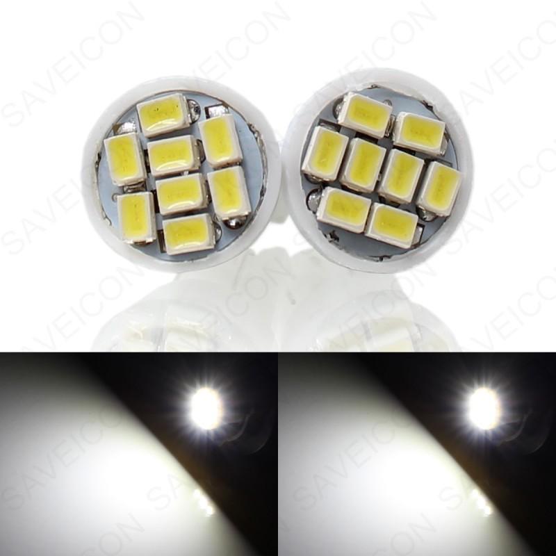 2 pcs 8-smd white t10 wedge interior map led light bulb 198 164 2825 w5w 192