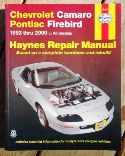 Hayes repair manual #24017 chevrolet camaro pontiac firebird 1993-2000