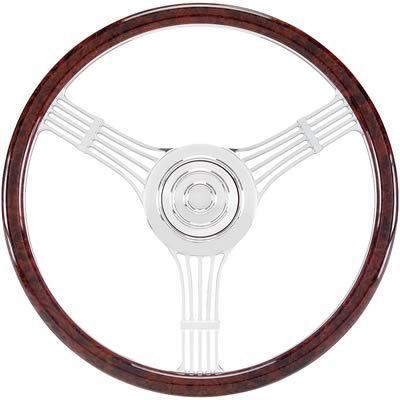 Billet spec steering wheel half-wrap banjo aluminum 3-spoke 15.5" dia ea 34925