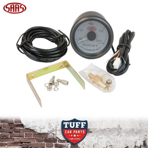 Saas turbo diesel boost gauge white face dial 52mm multi colour + fitting kit