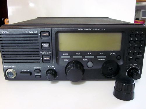 Used icom ic-m710 mf/hf marine transceiver for parts/as is - broken channel knob