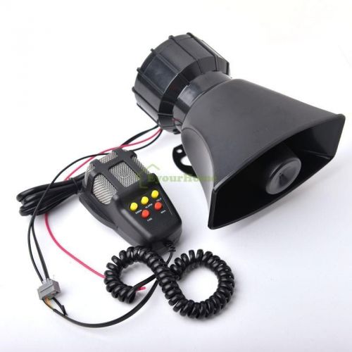 New 100w loud sound car warning alarm police fire 5 siren horn pa speaker mic