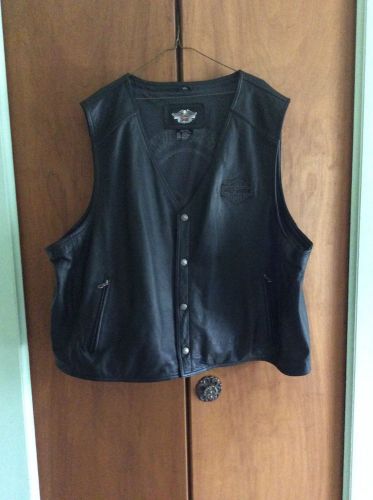 Men&#039;s harley davidson leather vest with reflective skull size 5x