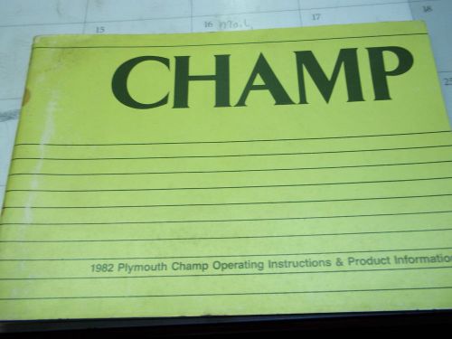 1982 plymouth champ owner&#039;s manual