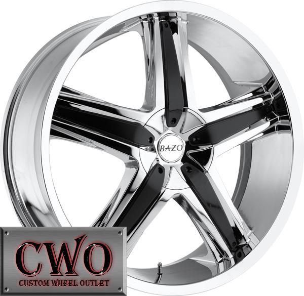 22 chrome bazo b501 wheels rims 6x135/6x139.7 6 lug expedition tahoe yukon