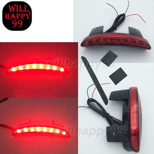 Red chopped fender edge led tail brake running light for harley xl 883 1200