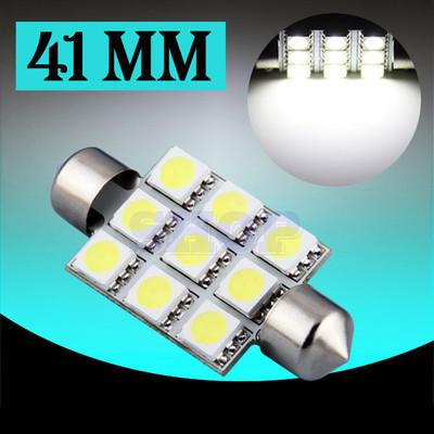 41mm 9 smd 5050 pure white dome festoon 9 led car light lamp bulb