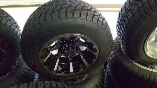 Golf cart tire packages! 10&#034; hd sti silver/black wheels with 20&#034; slasher tires