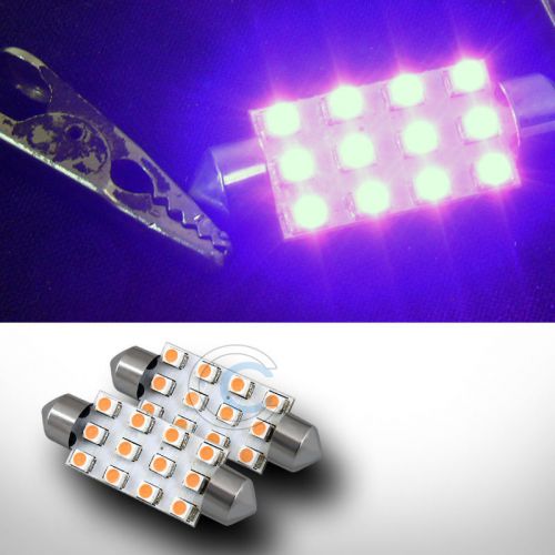 2x pink 41mm festoon 12 count smd led light bulb interior/door lamps 214-2 569