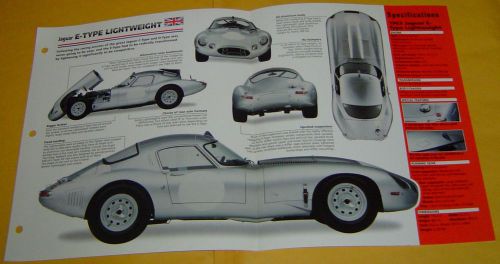 1963 jaguar e type lightweight race car 6 cylinder 344hp 3781cc info/specs/photo