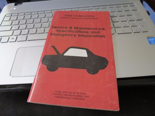 84 1984 oldsmobile cutlass supreme/cutlass  owners manual