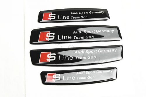 4pcs black sline sport drop rubber auto door protect sticker anti-collision glue