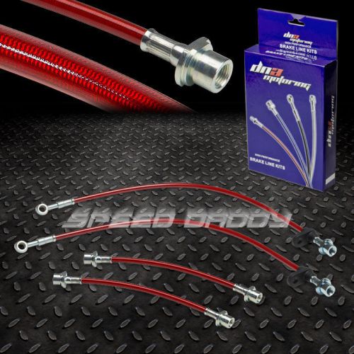 Front+rear stainless steel hose brake line/cable 03-08 corolla e110/e120 2zz red