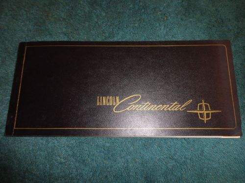 1967 lincoln continental owner&#039;s manual / nice original guide book!