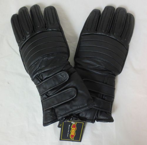 New unix men&#039;s m black padded leather thermal insulation motorcycle gloves 1222