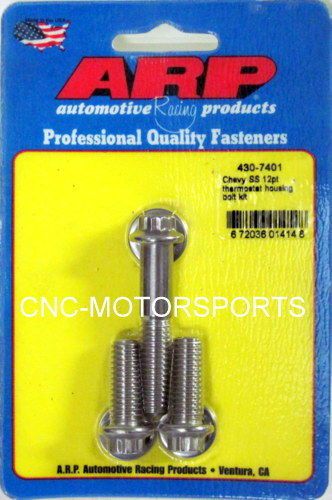 Arp thermostat housing bolt kit 430-7401 chevy 3pc 1.00/2.00 uhl