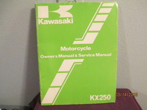 Kawasaki kx250 motorcycle owner&#039;s &amp; service manual  euc