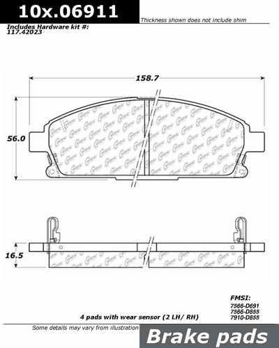 Purchase CENTRIC 105.06911 Brake Pad or Shoe, Front in Salt Lake City ...